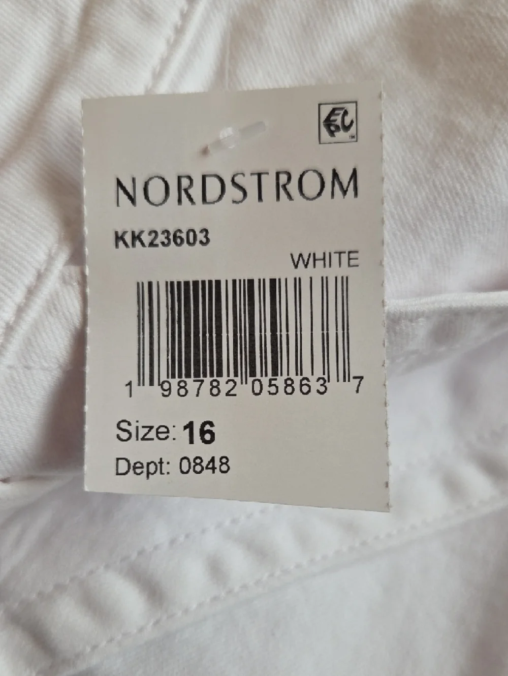 Kut from the Kloth White Denim Mini Skirt with Front Pockets